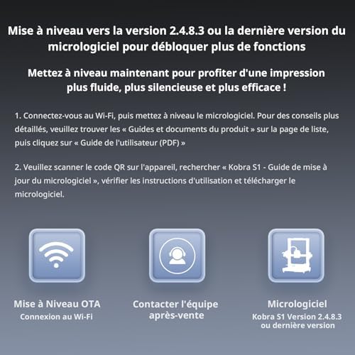 Mise à niveau du micrologiciel Kobra S1 via Wi-Fi (OTA) pour impression fluide et silencieuse